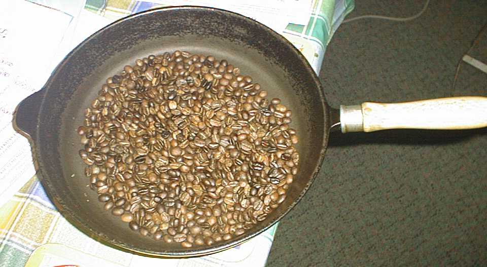 Roast Beans cooling in a pan